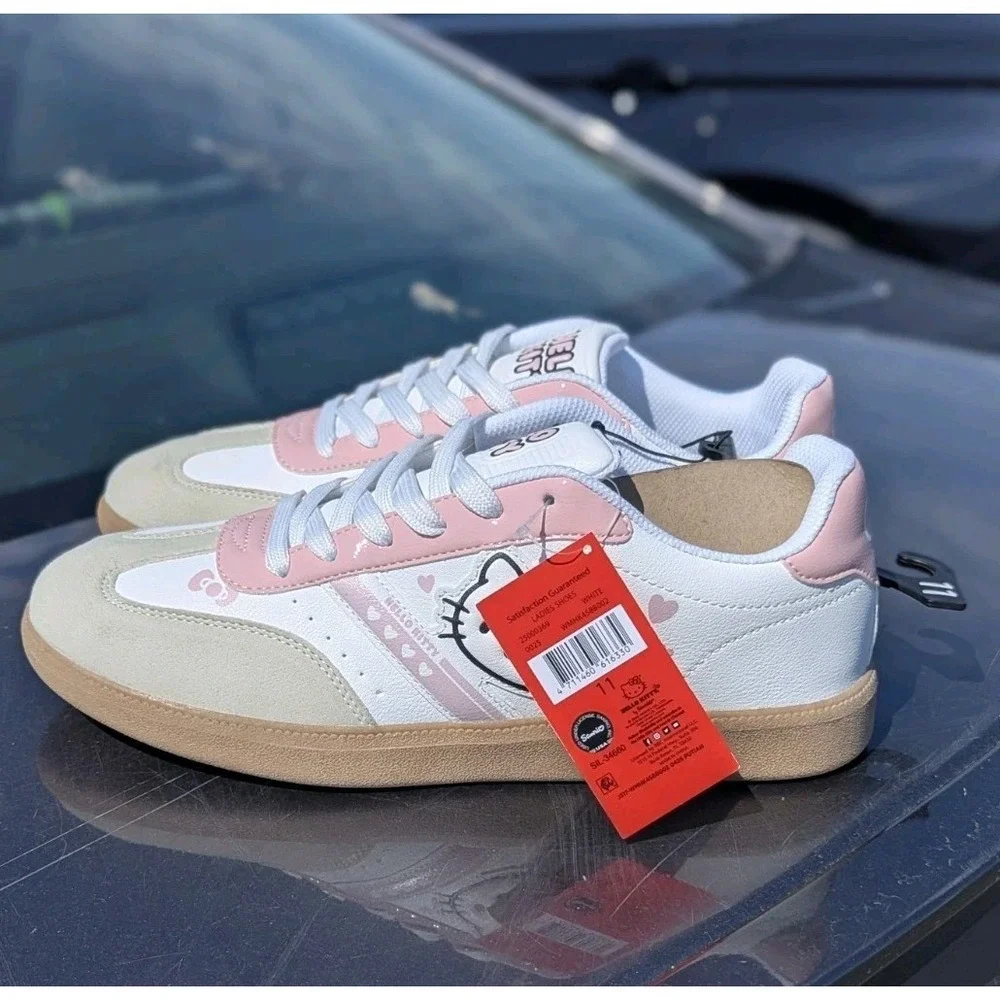 Coquette Kawaii Hello Kitty Pastel Pink Soft Girl Retro Indie Sneakers Nwt 11